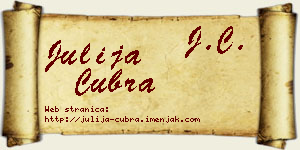 Julija Čubra vizit kartica
